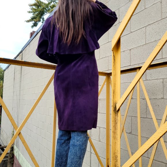 90s Purple Danier Suede Leather Jacket - Picture 4 of 5